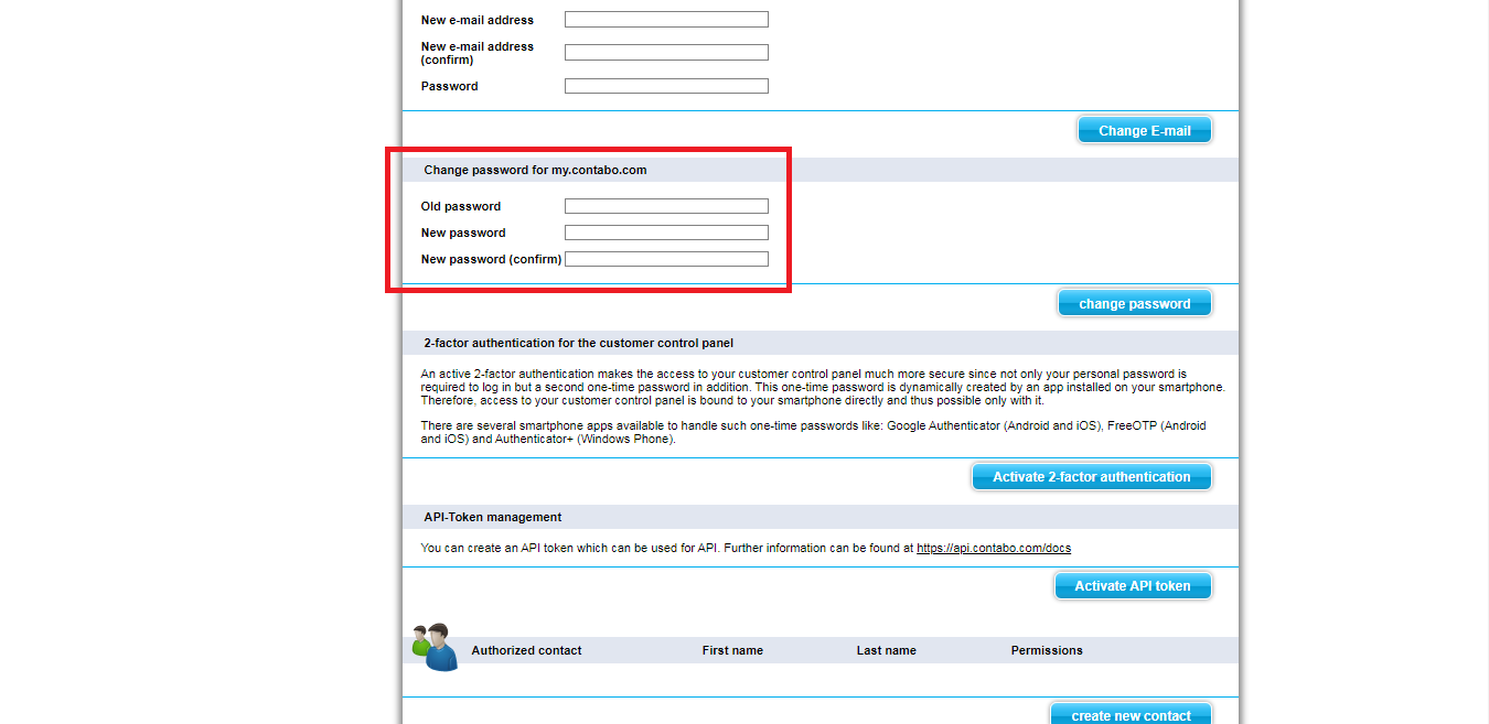 Rent VPS - Change Password