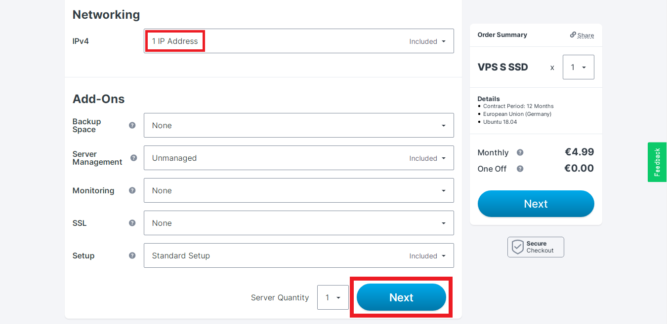 Select IP and Add-Ons