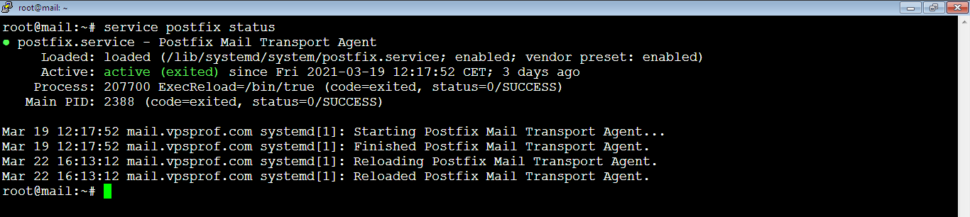 Check Postfix Server Status