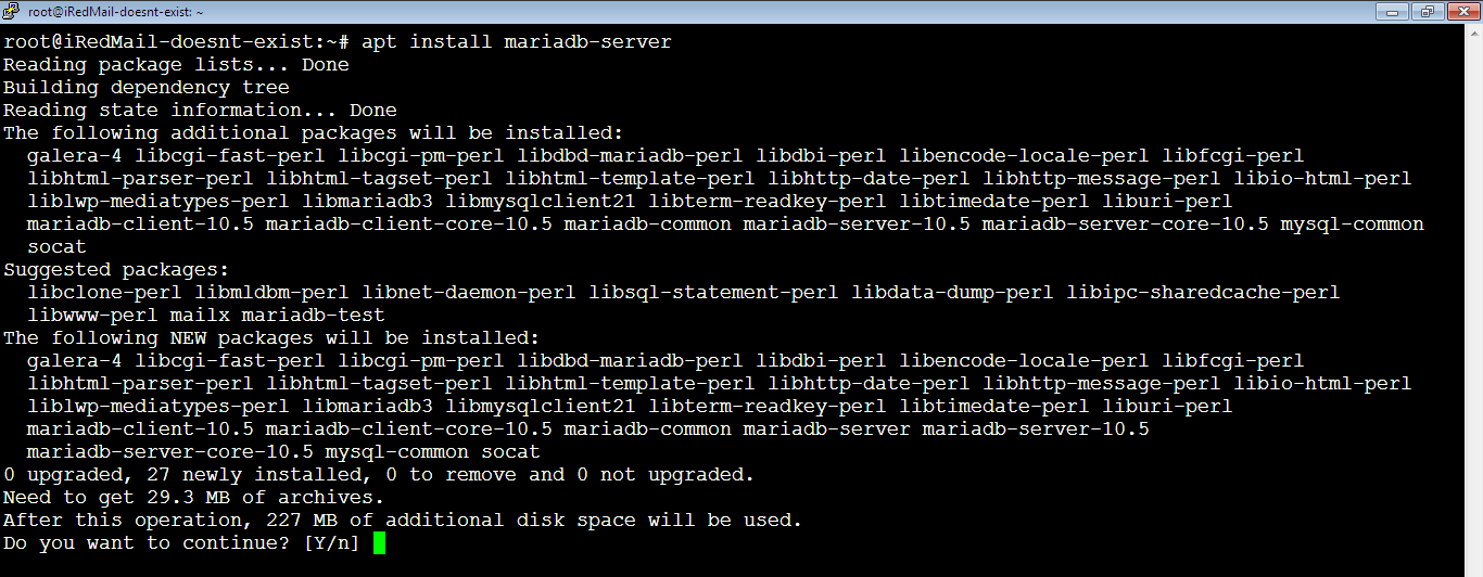 Install MariaDB Server Confirmation on Ubuntu