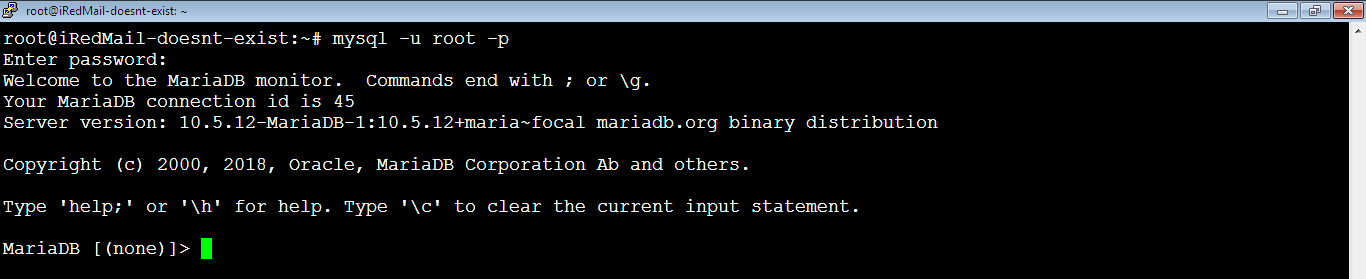 Login to MariaDB Console from Root User Using Password