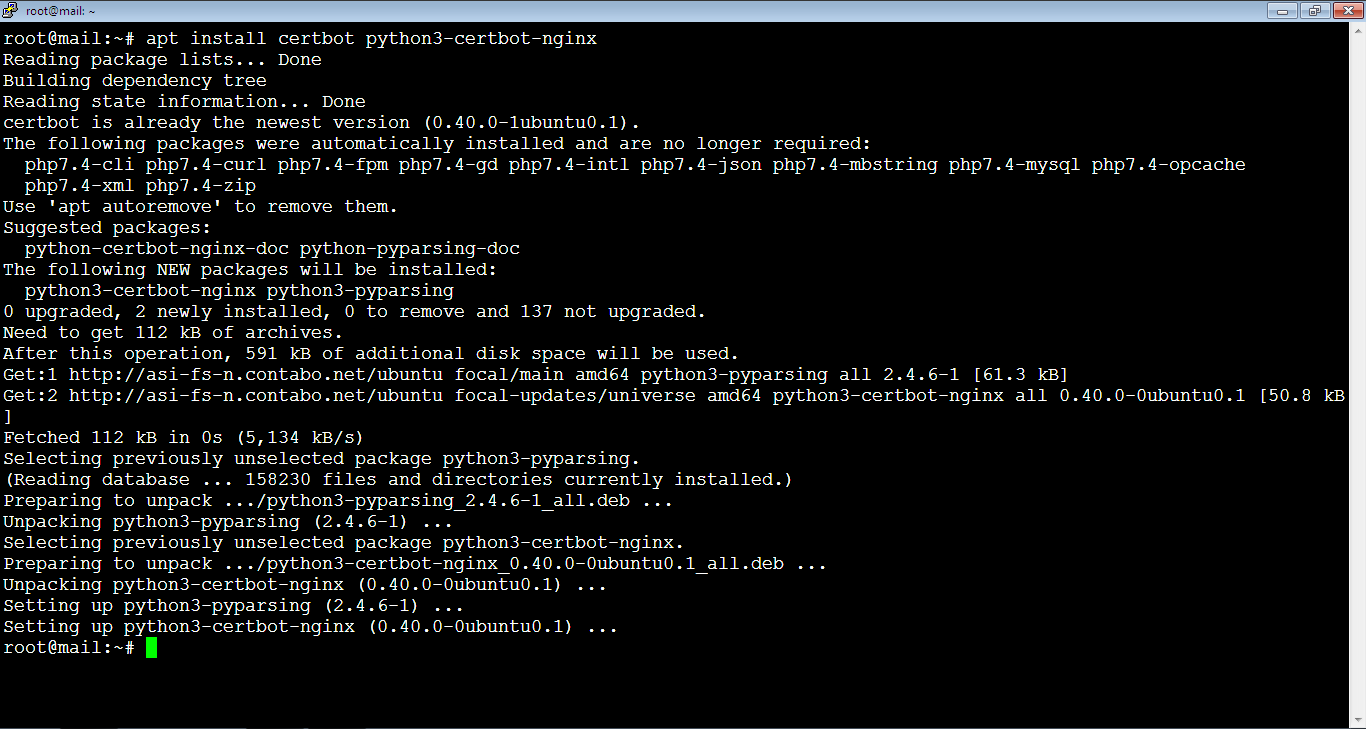 Install Certbot Nginx Server