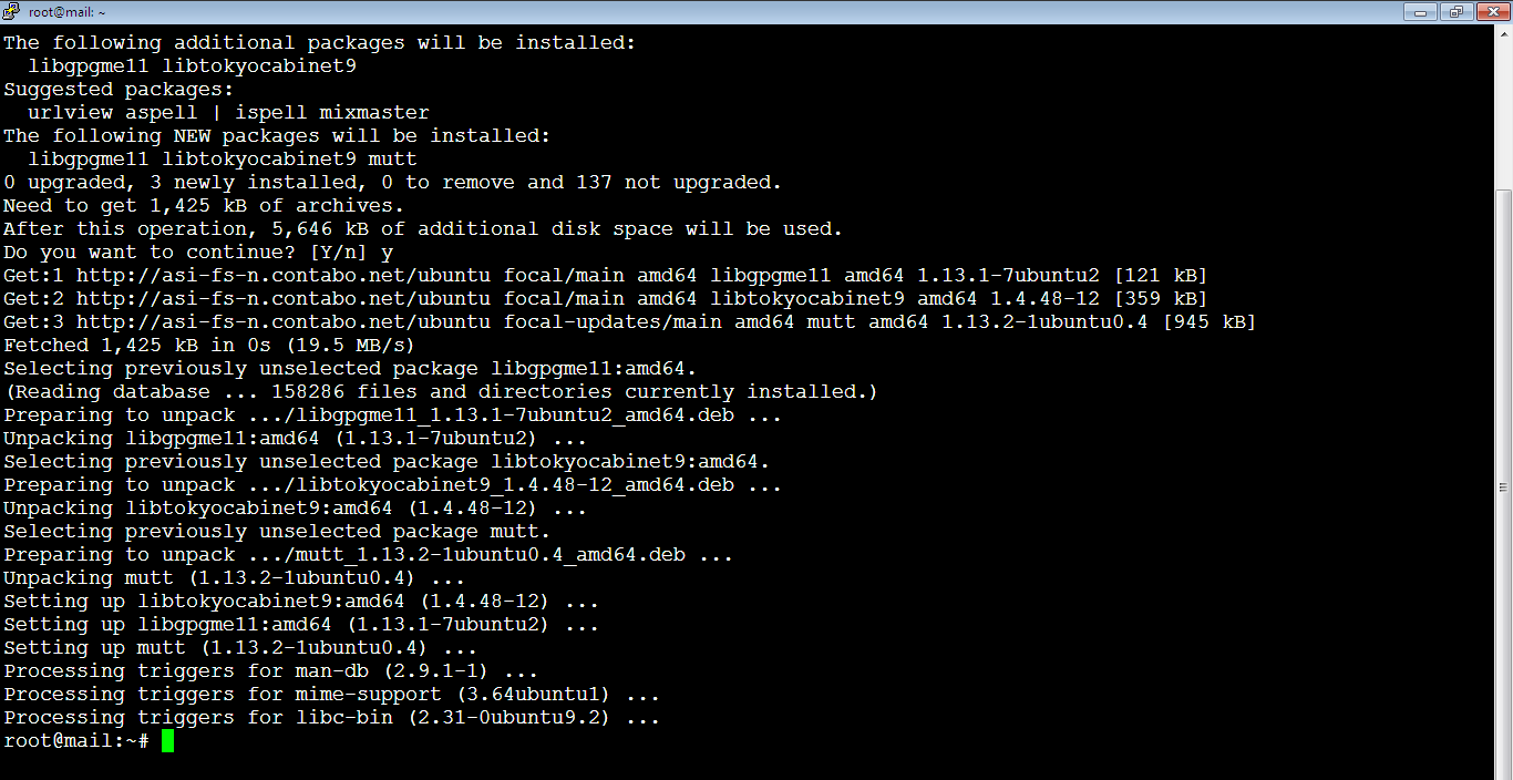 Install MUTT Utility on Ubuntu Done