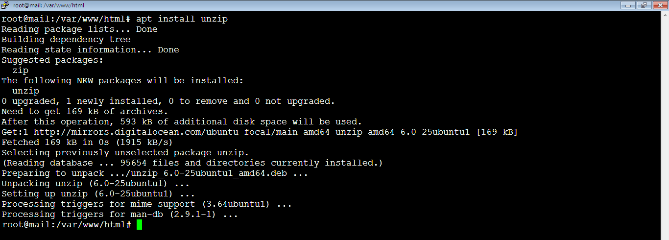 Install Unzip on Ubuntu to Download and Unzip WordPress