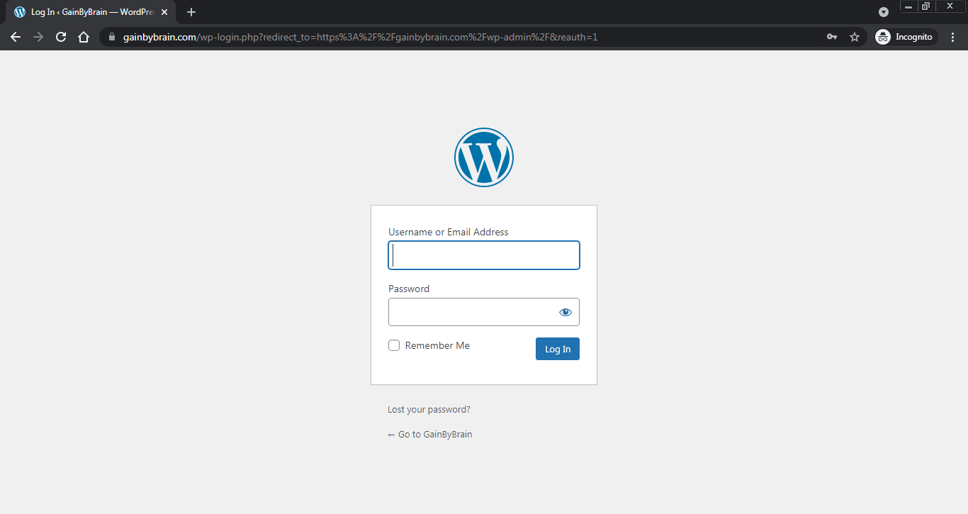 Login to WordPress