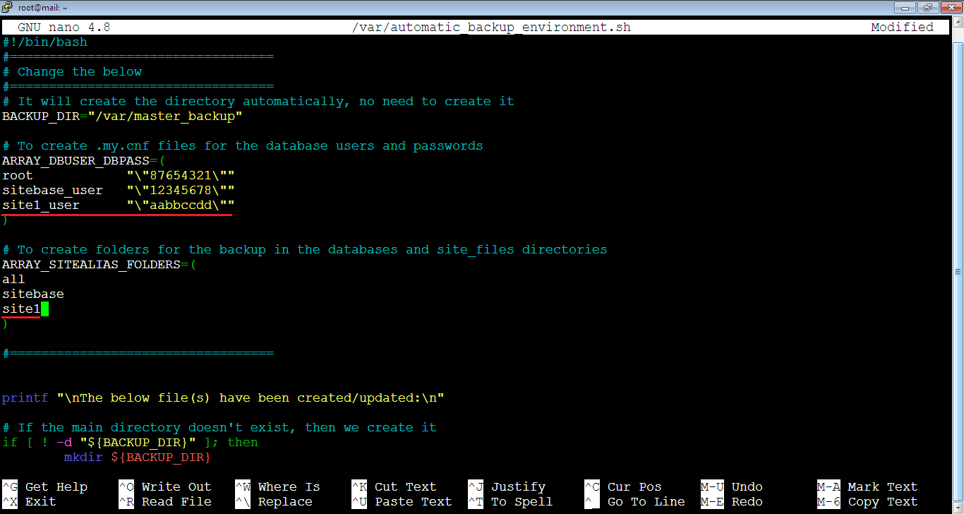 Add New Website Variables to Automatic Creation File