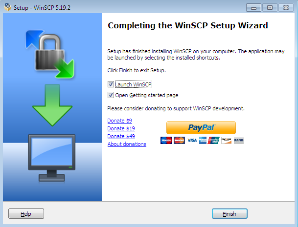 Install WinSCP Done