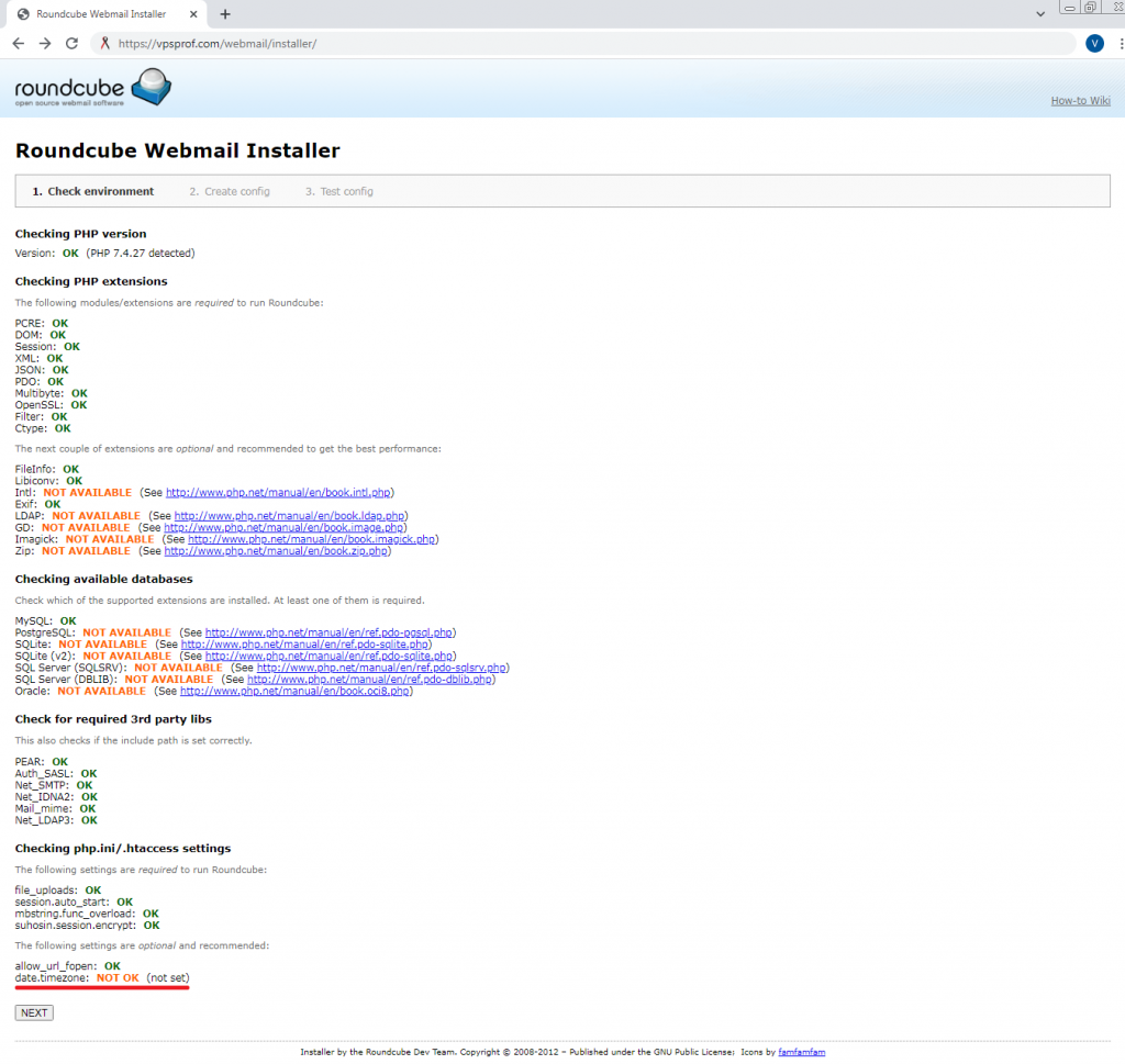 Roundcube Admin Panel Installation