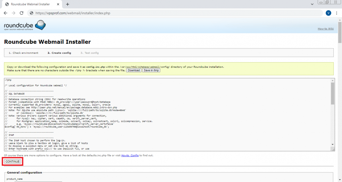 Roundcube Admin Panel Installation